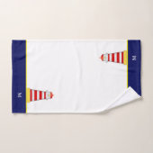 Phare et monogramme en bleu et blanc (Serviette à main)
