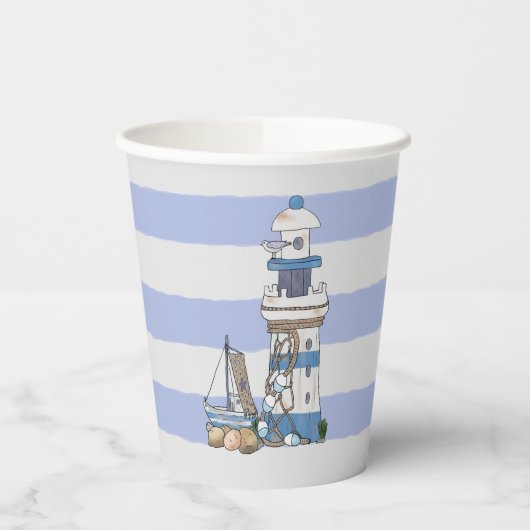 Phare et rangs   Gobelet en carton (Gauche)