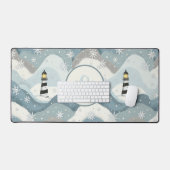 Phare et vagues glacées Monogramme nautique d'hive (Clavier et souris)