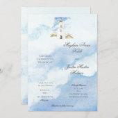 Phare Faire-part de mariage Côtière (Devant / Derrière)