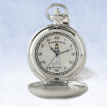 Phare Montre De Poche Nautique Gris Grange<br><div class="desc">Montre de poche de phare nautique qui peut être personnalisée avec votre propre texte. Tout formaté et prêt à être édité dans l'éditeur zazzle simple. Conçu avec une image de phare de style aquarelle et des accents noirs sur un abstrait gris antigue semblent grungé arrière - plan. Votre choix de...</div>