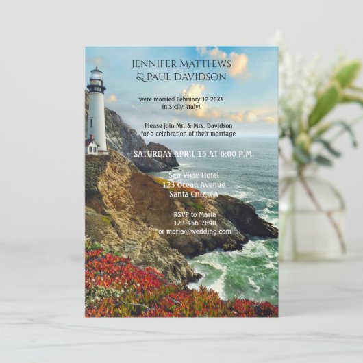 Phare Nautique Après Faire-part de mariage (Debout devant)