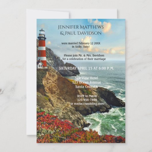 Phare Nautique Après Faire-part de mariage (Devant)