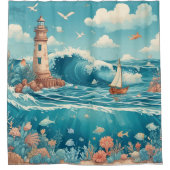 Phare & Ocean Dreamscape Douche rideau (Devant)