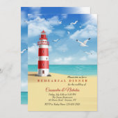 Phare près de la mer Répétition Diner Invitation (Devant / Derrière)