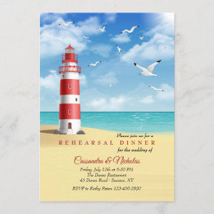 Phare près de la mer Répétition Diner Invitation