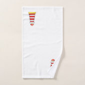 Phare rouge et blanc sur bleu marine et blanc (Serviette à main)