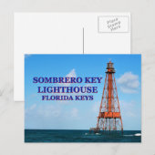 Phare Sombrero Key, Floride Carte postale (Devant / Derrière)