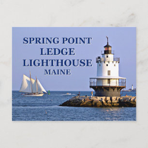 Phare Spring Point Ledge, carte postale Maine