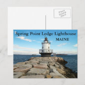 Phare Spring Point Ledge, carte postale Maine (Devant / Derrière)