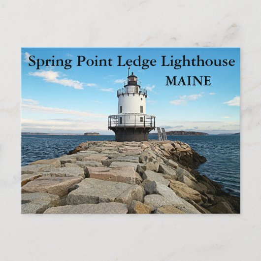 Phare Spring Point Ledge, carte postale Maine (Devant)