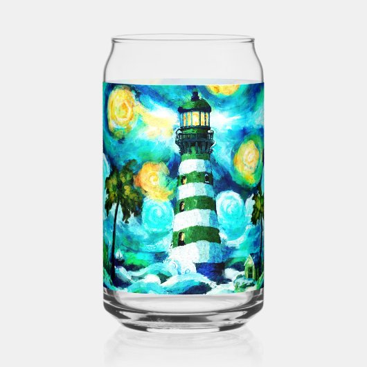 Phare Tropical & Palm Trees Vert Bleu Turquoise (Recto)