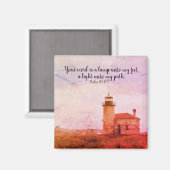 Phare vintage Psaume 119:105 Magnet (Recto/Verso)