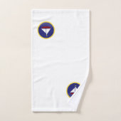 Phare, Yacht & Helm sur Marine bleu & blanc (Serviette à main)