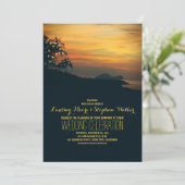 phares à cordes palme plage mariage invitation (Debout devant)