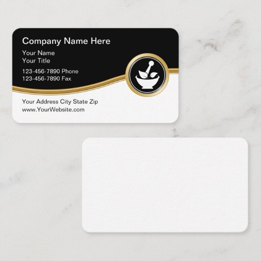 Pharmacie classique Carte de visite unique (Devant / Derrière)