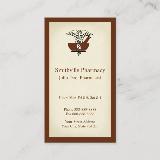 Pharmacien Carte de visite (Devant)