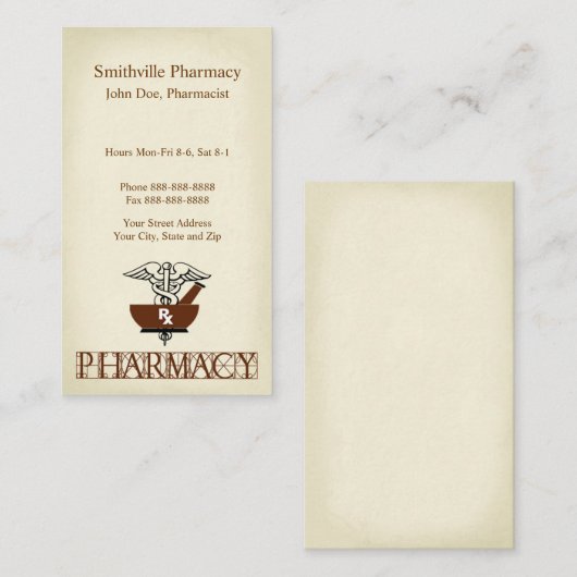 Pharmacien Carte de visite (Devant / Derrière)