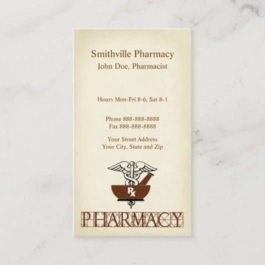 Pharmacien Carte de visite (Devant)