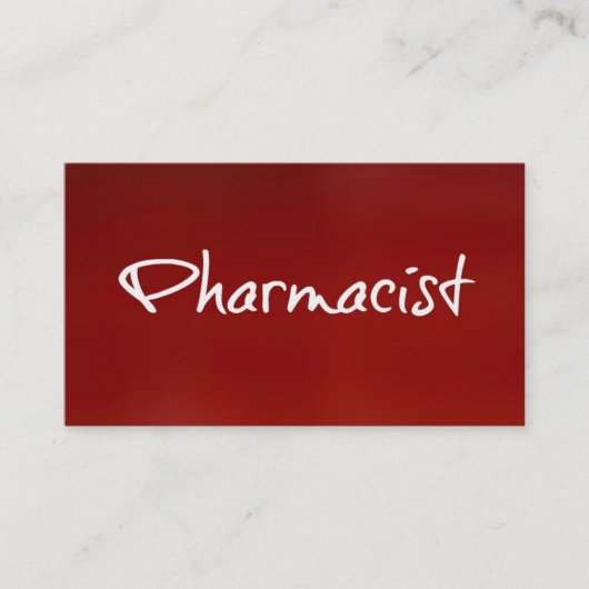 Pharmacien Carte de visite rouge (Devant)