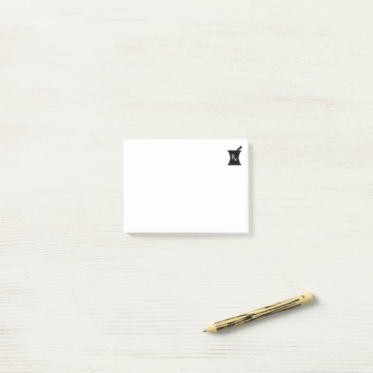 Pharmacien - Logo de pilon mortier Notes post-it (Sur un bureau)