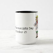 Pharmacienne avec bouteille de pilule Mug (Centre)