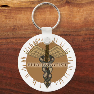 Pharmacist Caduceus custom name key chain Sleutelhanger