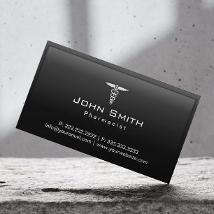 Pharmacist Caduceus Logo Professional Dark Visitekaartje