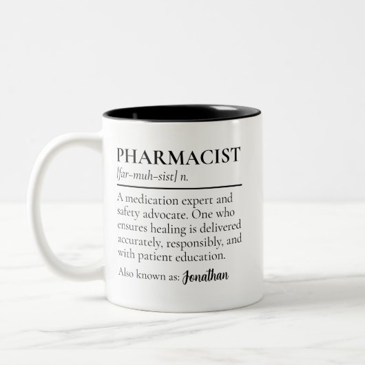 Pharmacist Definition Mug Custom Gift for Graduate (Gauche)