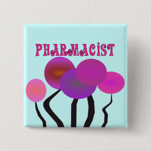 Pharmacist Gifts Artsy Trees Design Vierkante Button 5,1 Cm