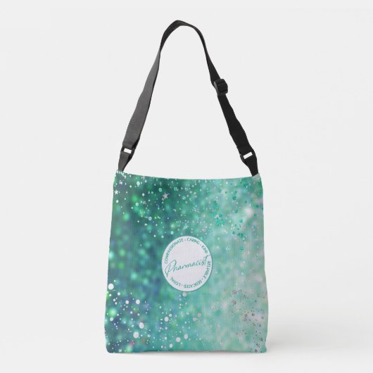 Pharmacist Green Glitter Canvas tas (Achterkant)