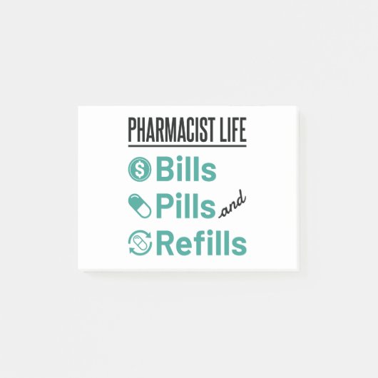 Pharmacist Life Bills Pills and Refils Post-it® Notes (Voorkant)