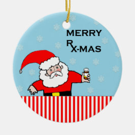 Pharmacist met kerstcadeau keramisch ornament