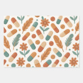 Pharmacist Pink Pill Boho Feather Wrapping Paper (Voorkant 2)