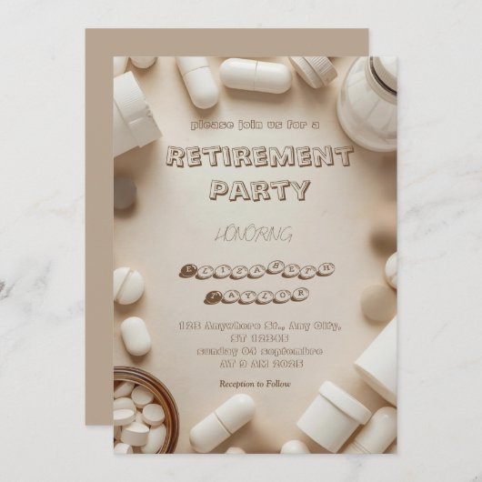  Pharmacist retirement party  invitation (Devant / Derrière)