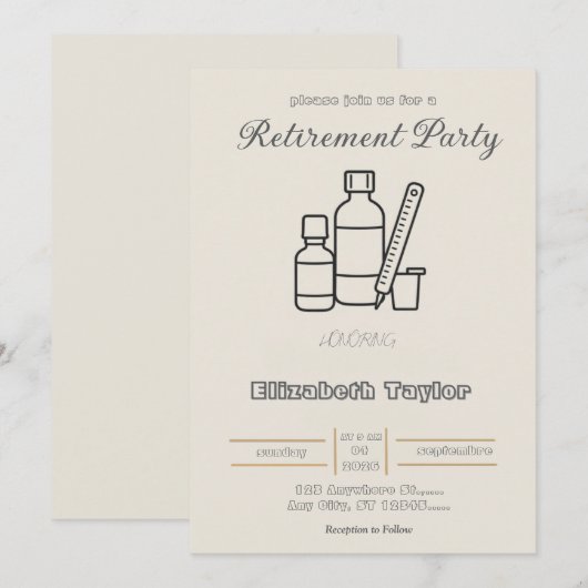 Pharmacist Retirement Party Invitation (Devant / Derrière)