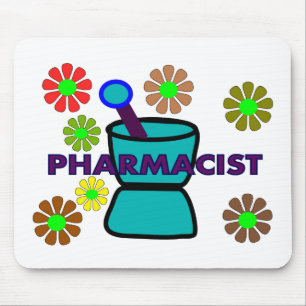 "Pharmacist" Retro Flowers T-Shirts & Gifts Muismat