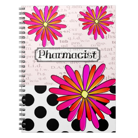 Pharmacist Whimsical Flowers Notitieboek (Voorkant)