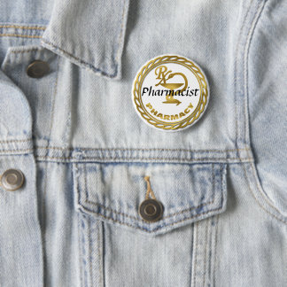Pharmacsit Gold badge Ronde Button 5,7 Cm