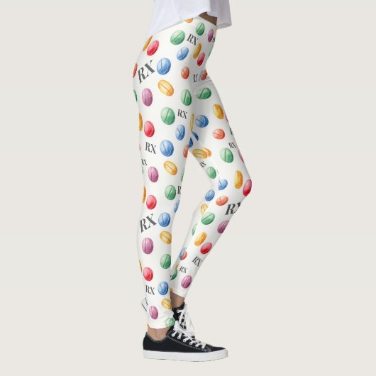 Pharmacy Aquarelle Pills & Rx Symboles Leggings (Droite)