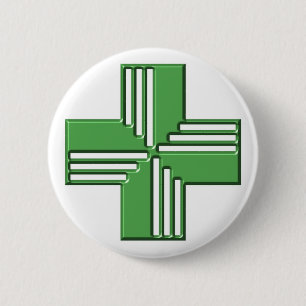 Pharmacy Cross Ronde Button 5,7 Cm