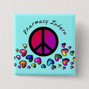 Pharmacy Intern schept 'vredesontwerp' Vierkante Button 5,1 Cm