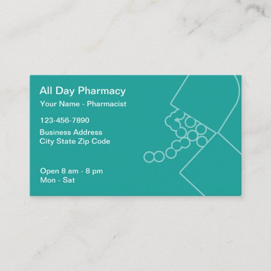 Pharmacy moderne Pharmacy Pharmist Thème Cartes de (Devant)