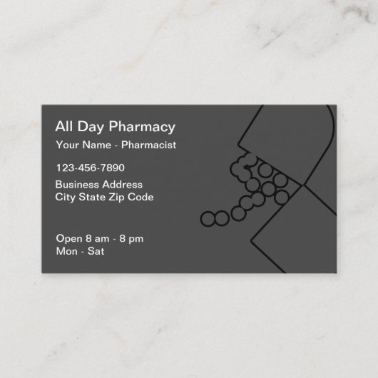 Pharmacy moderne Pharmacy Pharmist Thème Cartes de (Devant)