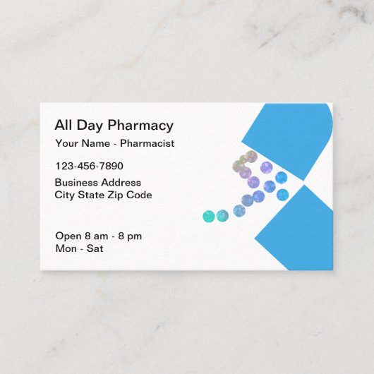Pharmacy moderne Pharmacy Pharmist Thème Cartes de (Devant)