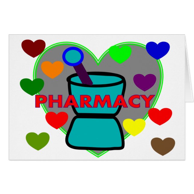 "PHARMACY" Multi-Color Hearts (Voorkant Horizontaal)