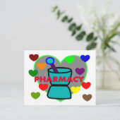 "PHARMACY" Multi-Color Hearts Briefkaart (Staand voorkant)