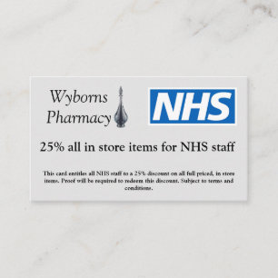 Pharmacy NHS Diskcard Kortingskaartje