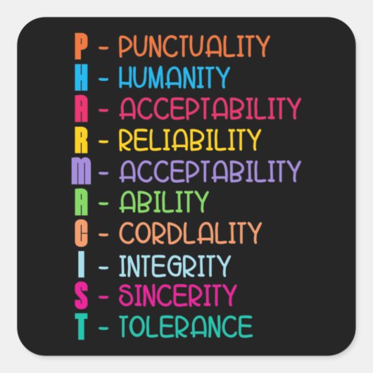 Pharmacy Quote Tech Medicine Technician Pharmacist Vierkante Sticker (Voorkant)