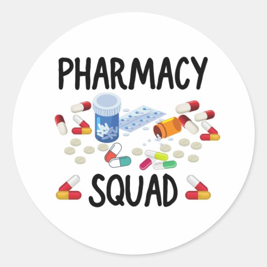 Pharmacy squad T-Shirt Ronde Sticker (Voorkant)